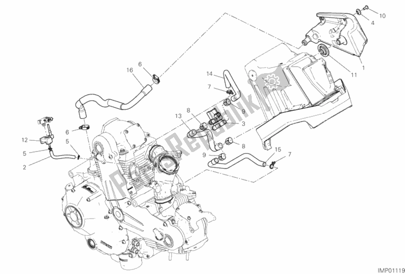 All parts for the Secondary Air System of the Ducati Scrambler 1100 Sport Thailand 2020
